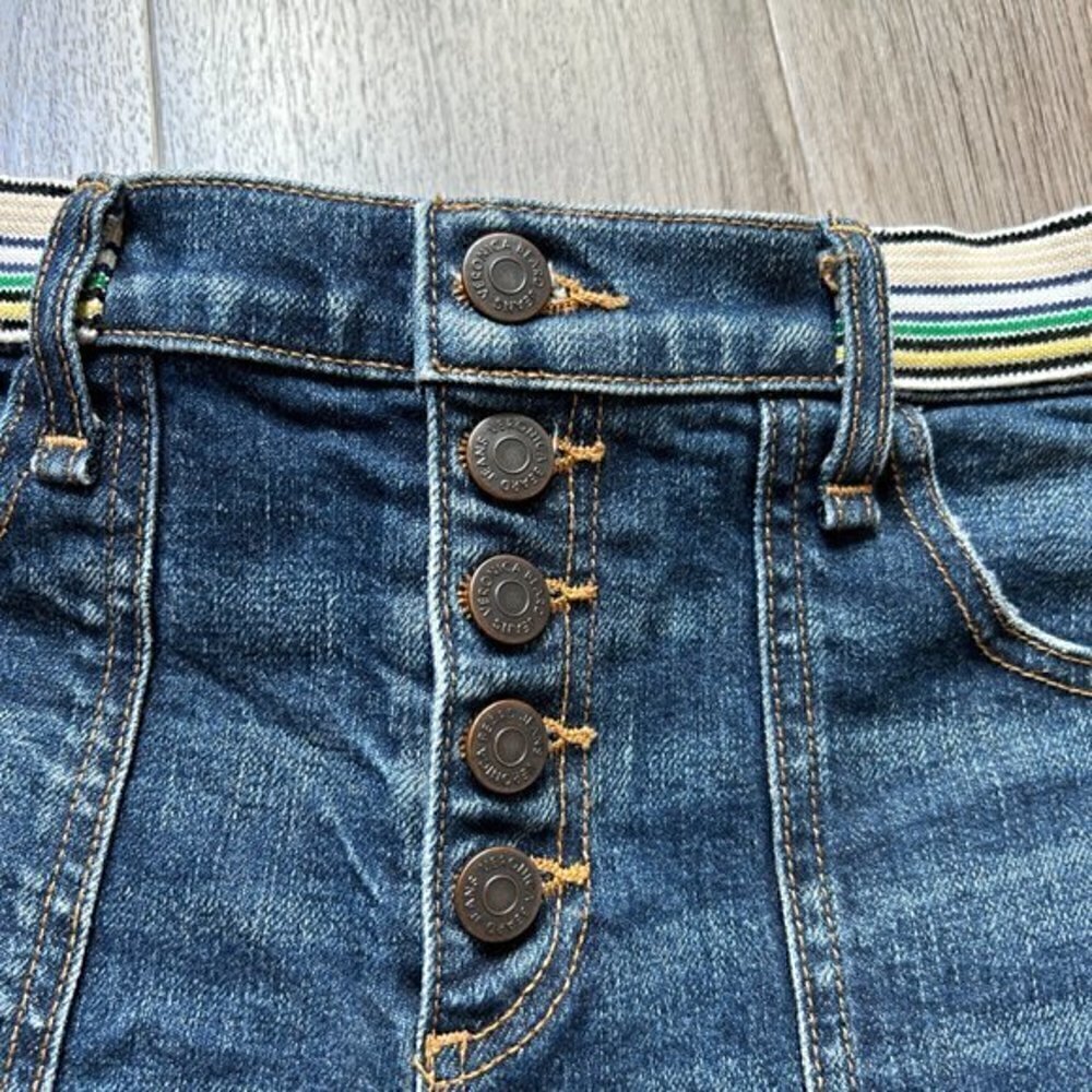 Veronica Beard Zynan Stripe Waist Denim Shorts Size 24 - Picture 5 of 9